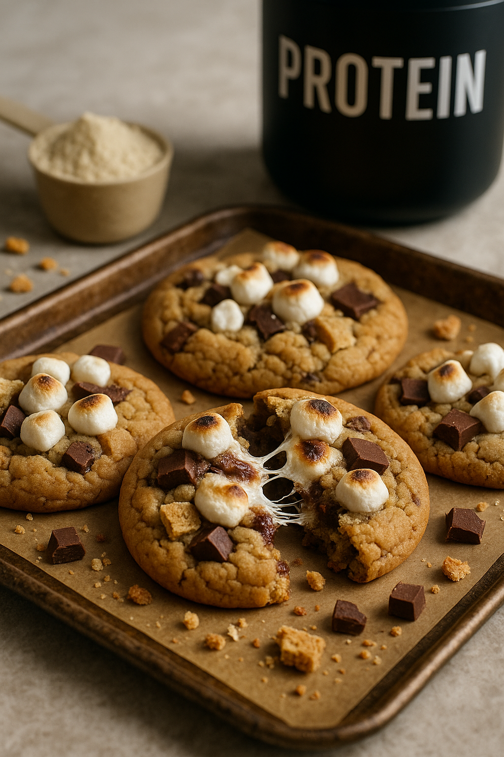 S’mores protein cookies